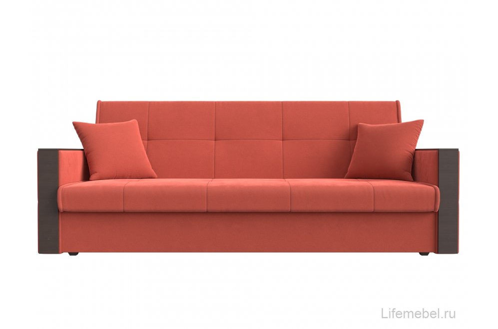 Диван книжка Валенсия коралловый микровельвет