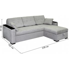 Угловой диван Монако 1 вариант 1 серый