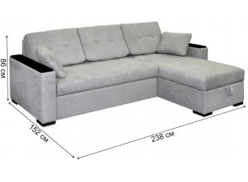 Угловой диван Монако 1 вариант 1 серый