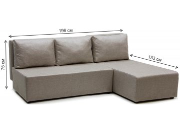 Угловой диван Сеул правый рогожка elegance com beige