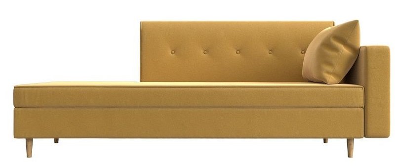 Диван-кушетка Селена правый желтый микровельвет