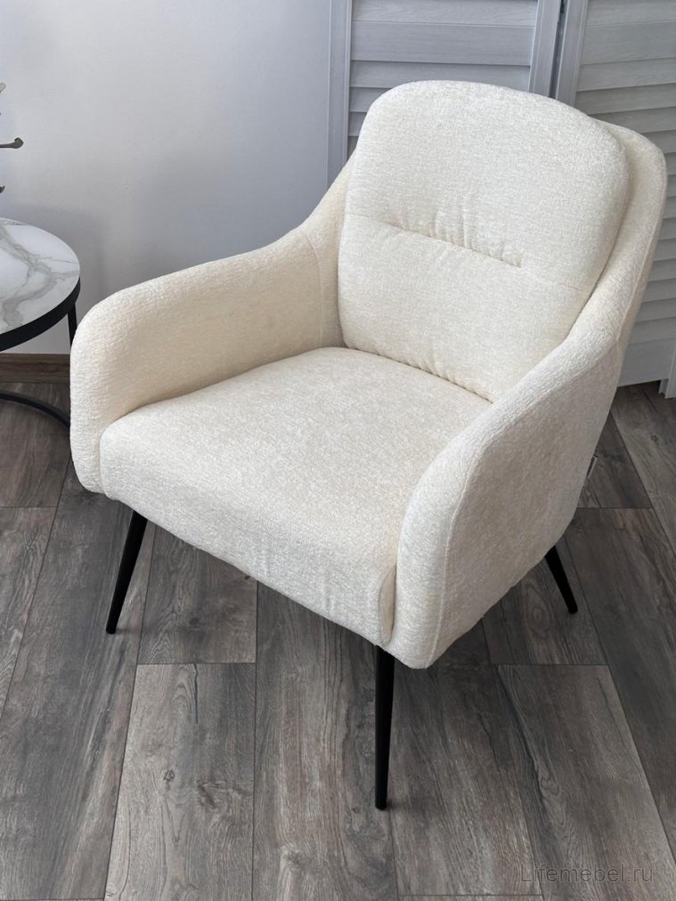 Кресло Argos 3018-01 белый шенилл / черный