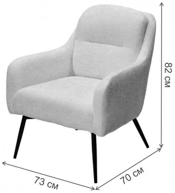 Кресло Argos 3018-01 белый шенилл / черный