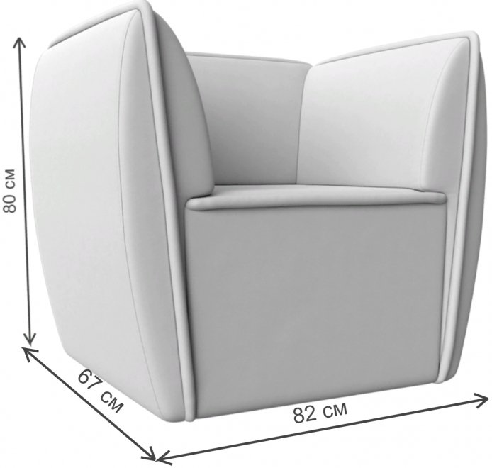 Кресло Бергамо белая экокожа