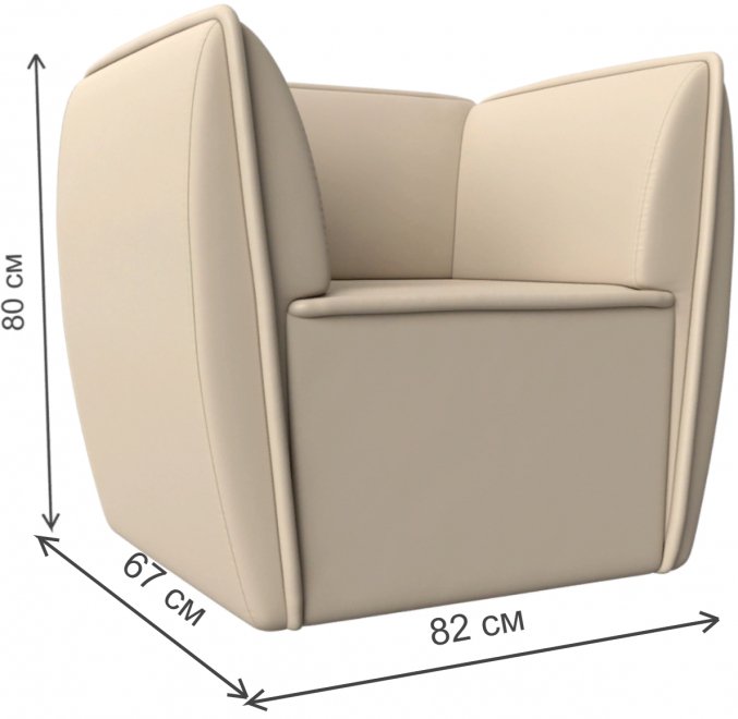 Кресло Бергамо бежевая экокожа