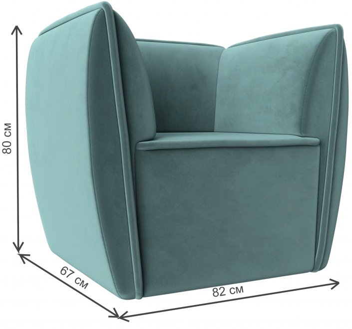 Кресло Бергамо бирюзовый велюр