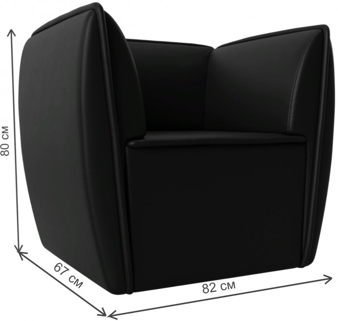 Кресло Бергамо черная экокожа