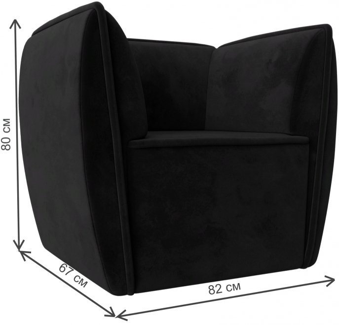 Кресло Бергамо черный велюр