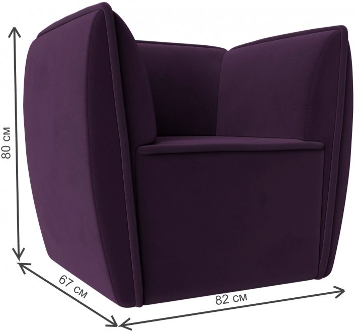 Кресло Бергамо фиолетовый велюр