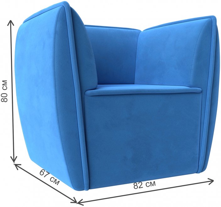 Кресло Бергамо голубой велюр