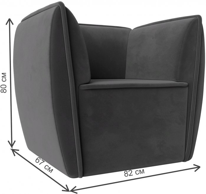 Кресло Бергамо серый велюр