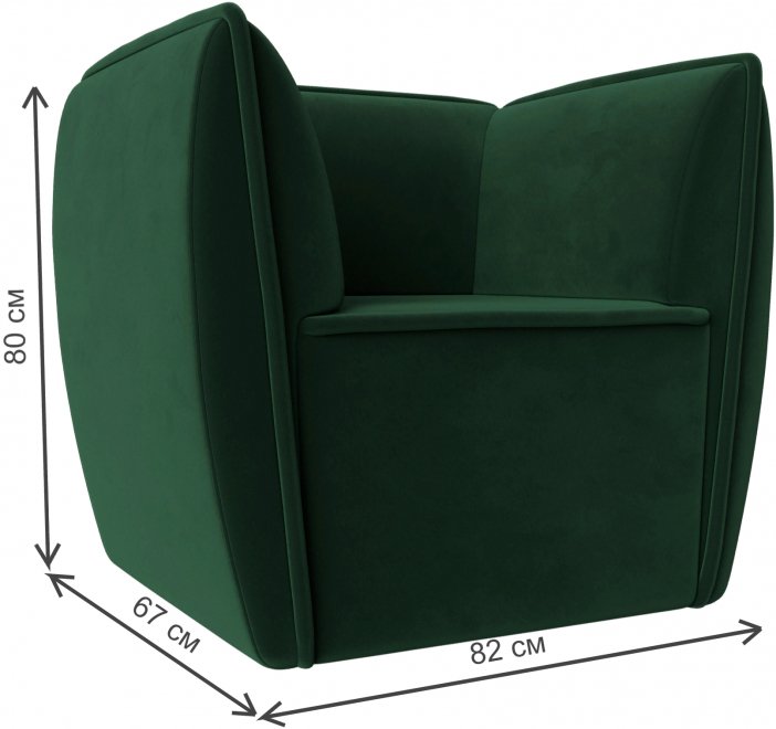 Кресло Бергамо зеленый велюр