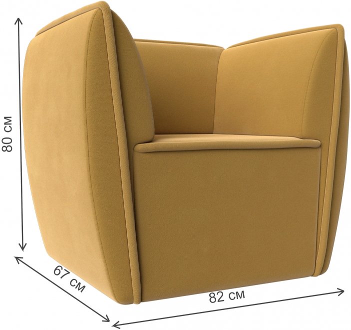 Кресло Бергамо желтый микровельвет