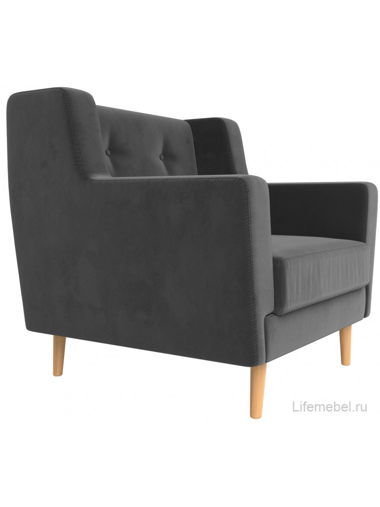 Кресло Брайтон серый велюр