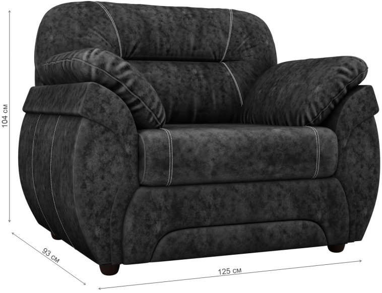 Кресло Бруклин велюр черный