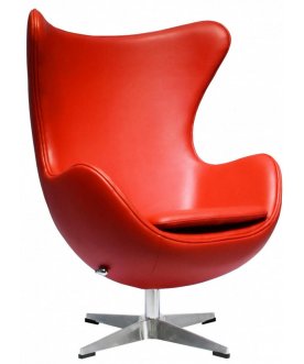 Кресло Egg Chair красная экокожа