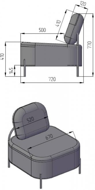 Кресло Gawaii розовое
