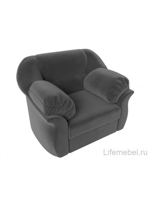 Кресло Карнелла серый велюр