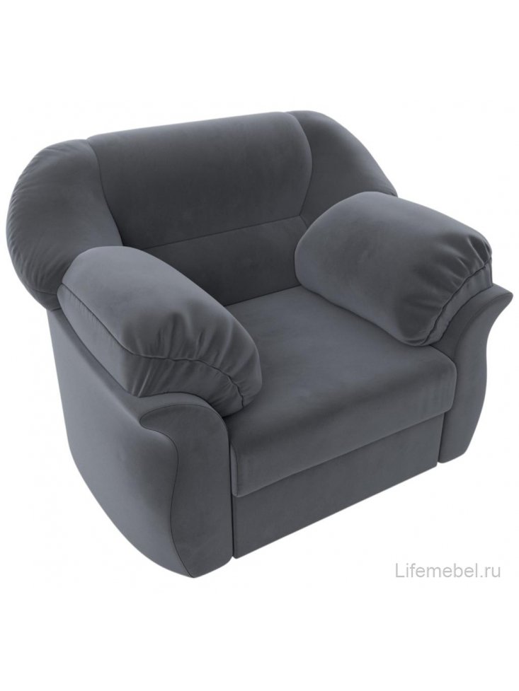 Кресло Карнелла серый велюр