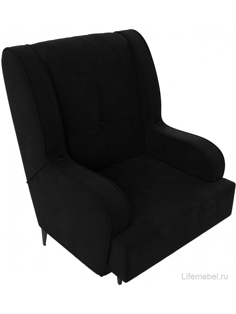 Кресло Неаполь черный микровельвет