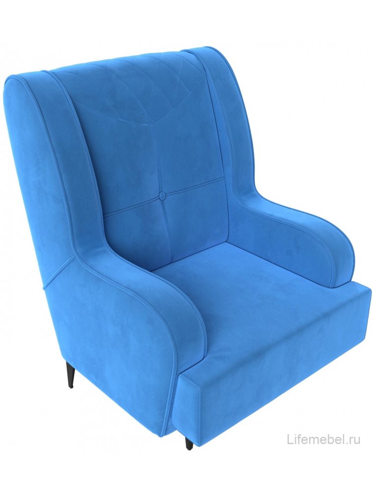 Кресло Неаполь голубой велюр