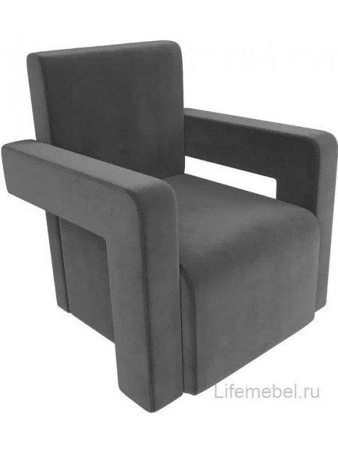 Кресло Рамос серый велюр