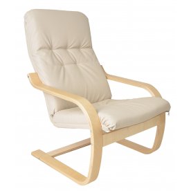 Кресло Сайма (экокожа) березовый шпон / шоколад