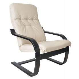 Кресло Сайма (экокожа) березовый шпон / шоколад