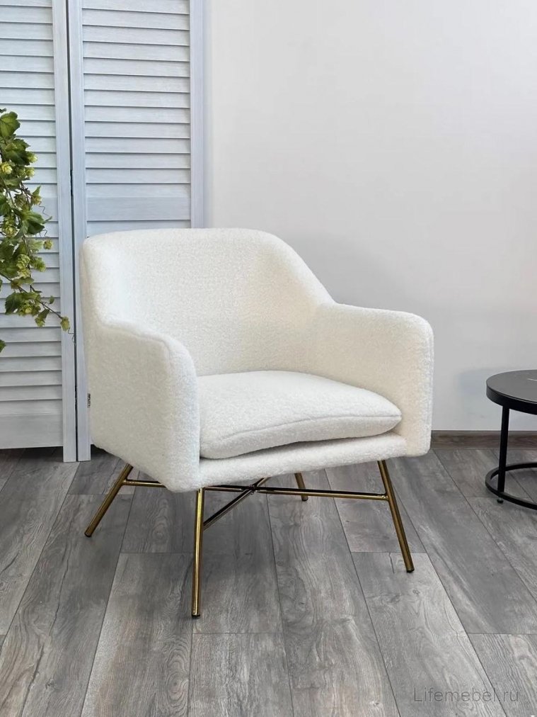 Кресло Sheep Nini белый / золотой