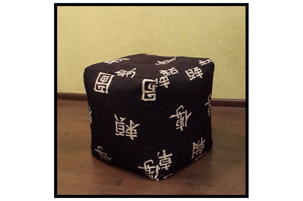 Пуф Куб черный дракон