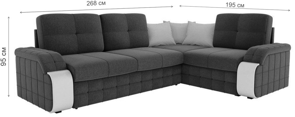 Диван угловой Женева рогожка коричневый / бежевый правый