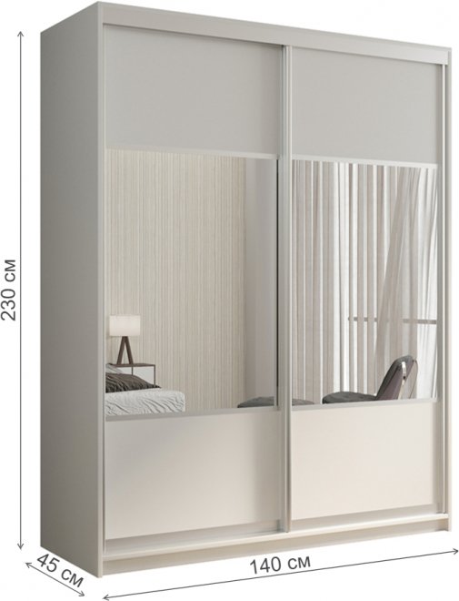 Шкаф-купе Кааппи 6 140х45 белый бриллиант