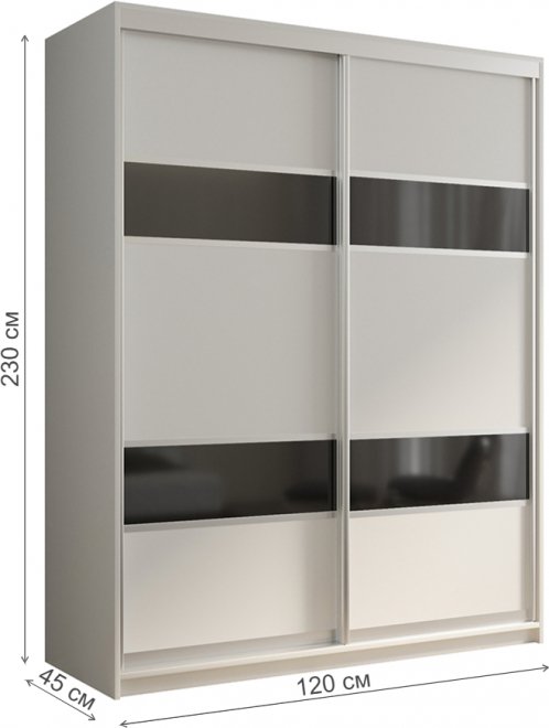 Шкаф-купе Кааппи 7 120х45 белый бриллиант