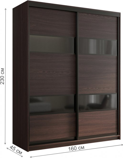 Шкаф-купе Кааппи 7 160х45 венге