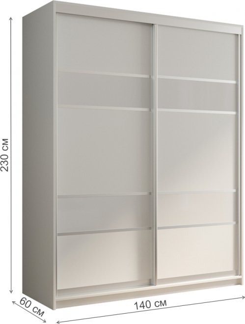 Шкаф-купе Кааппи 8 140х60 белый бриллиант