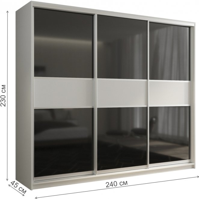 Шкаф-купе Кааппи 12 240х45 белый бриллиант