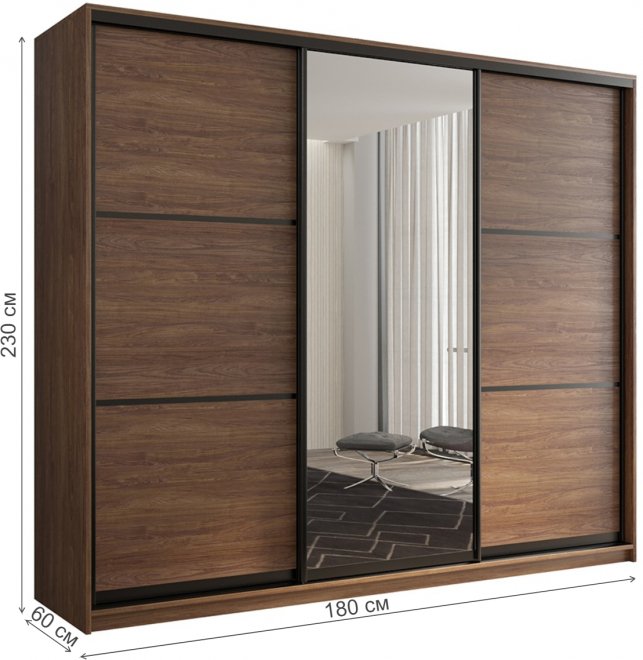 Шкаф-купе Кааппи 2 180х60 морское дерево винтаж