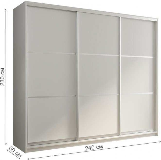 Шкаф-купе Кааппи 4 240х60 белый бриллиант