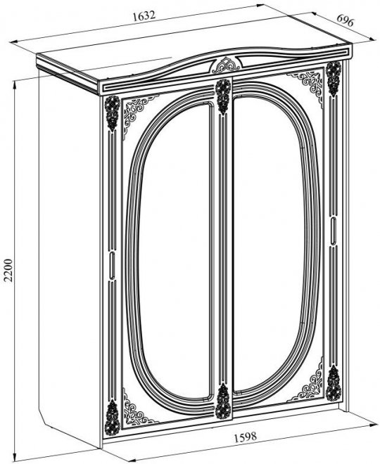 Шкаф-купе Ассоль плюс АС-16 ваниль