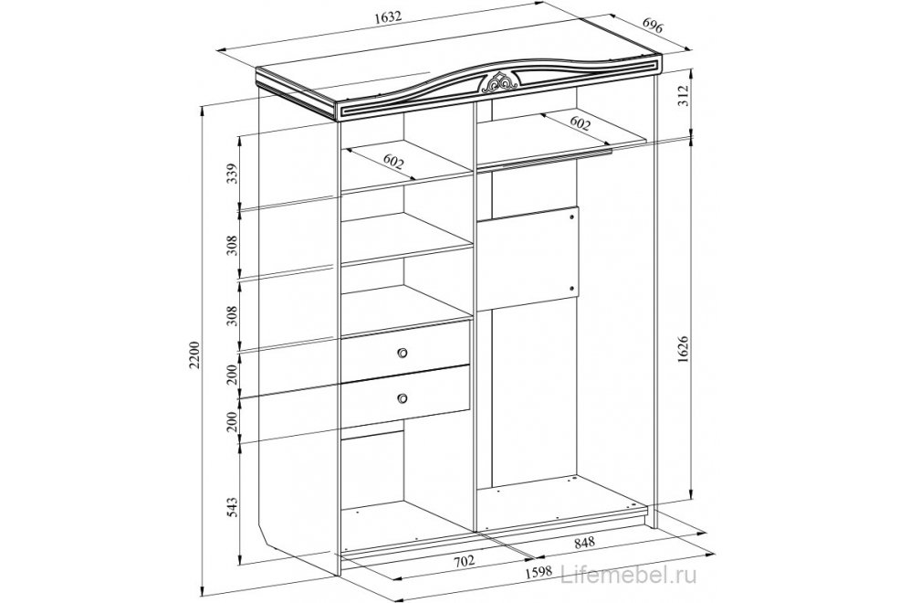Шкаф-купе Ассоль плюс АС-16 ваниль