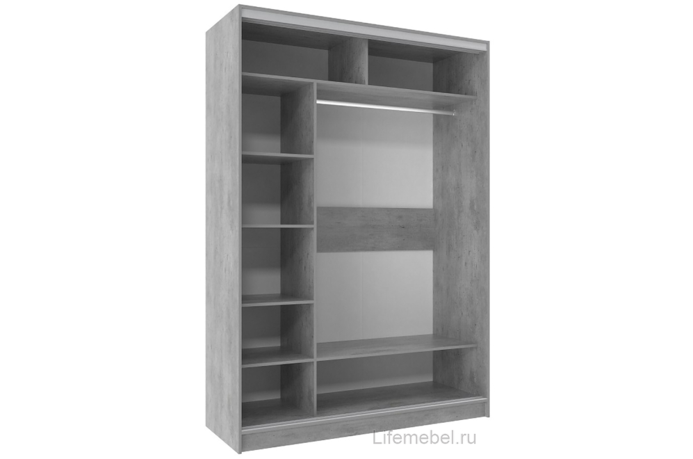 Шкаф-купе Домашний 1600 лдсп / лдсп atelier светлый