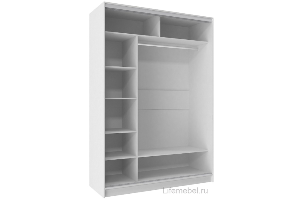 Шкаф-купе Домашний 1600 зеркало / лдсп белый