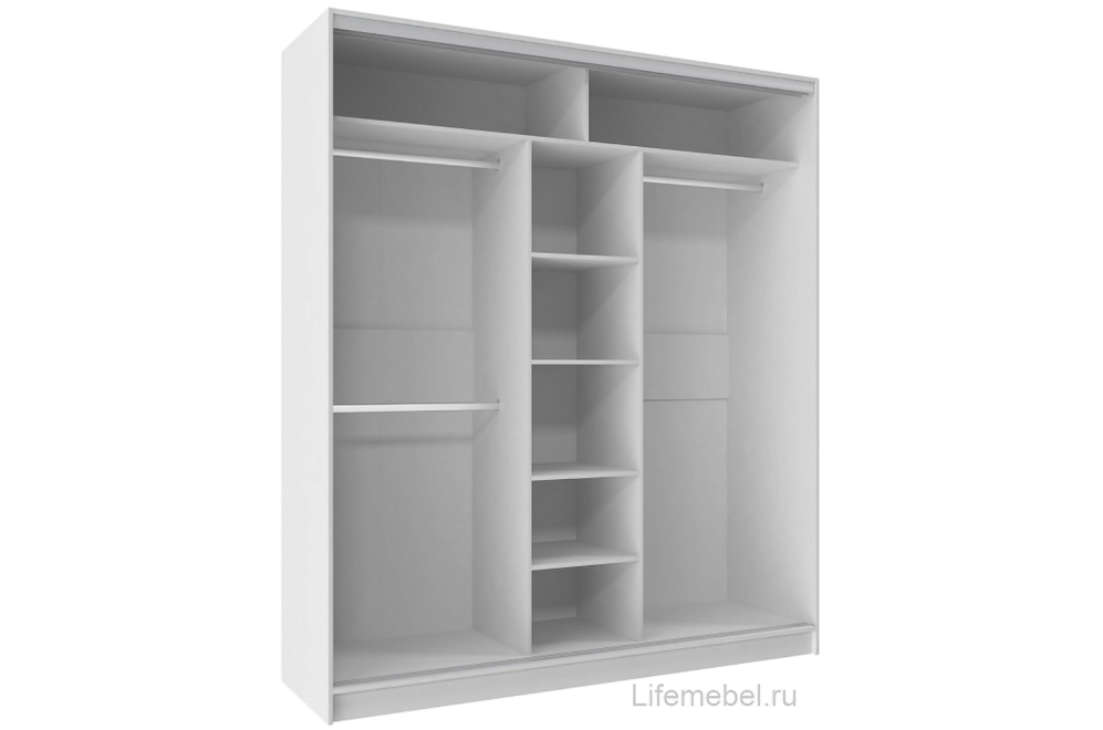 Шкаф-купе Домашний 2000 зеркало / лдсп белый