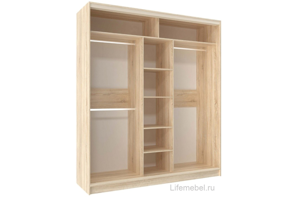Шкаф-купе Домашний 2000 зеркало / лдсп дуб сонома