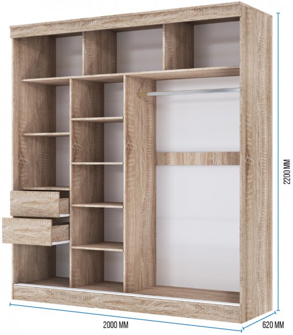Шкаф-купе Ева 2 м сонома