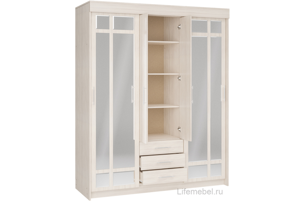 Шкаф-купе Фортуна ясень шимо светлый / ясень шимо светлый
