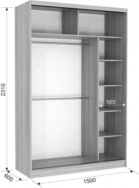 Шкаф-купе Гранд 5-600 дуб сонома