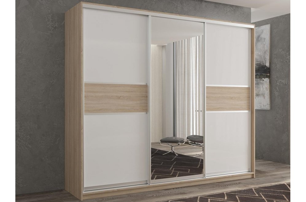 Шкаф-купе Кааппи 10 240х60 дуб сонома светлый