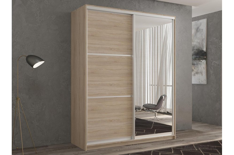 Шкаф-купе Кааппи 2 120х60 дуб сонома светлый