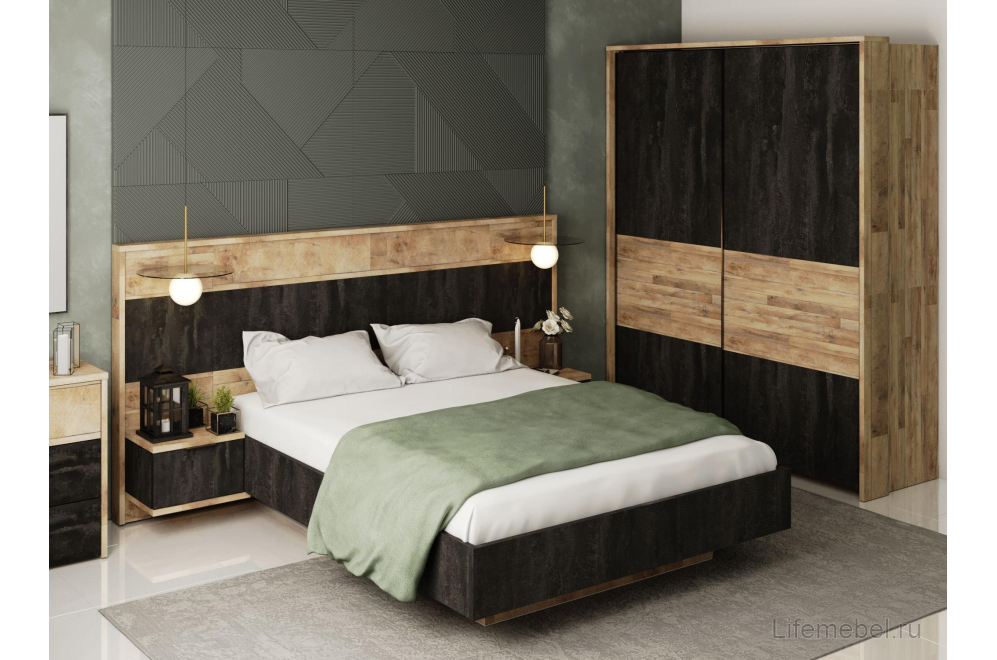 Шкаф-купе Кения 5001.М1 + 5013.М1 гамбия / угольный камень